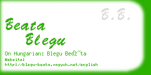beata blegu business card
